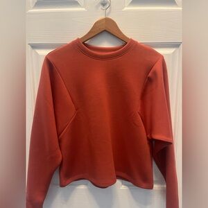 PRE-OWNED STYLUS WOMEN'S LONG SLEEVE ORANGE SWEATSHIRT- SMALL